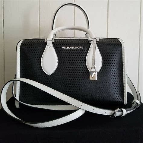 michael kors small black white|michael kors handbags small black.